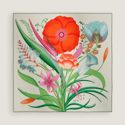 HERMESエルメス シルクスカーフ 自然デザイン ☆独創的な色合い☆【Hermes】シルク スカーフ (HERMES/スカーフ